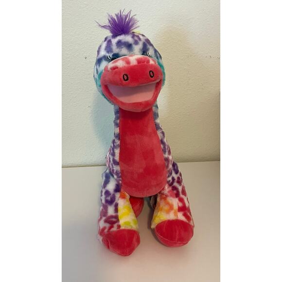 Build a Bear Workshop Rainbow Leopard Apatosaurus Plush Sound Dinosaur 18in - Picture 2 of 7